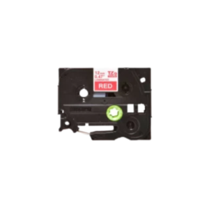 Fita Laminada Compatível Brother TZE-435 – 12mm x 8 metros Branco/Vermelho